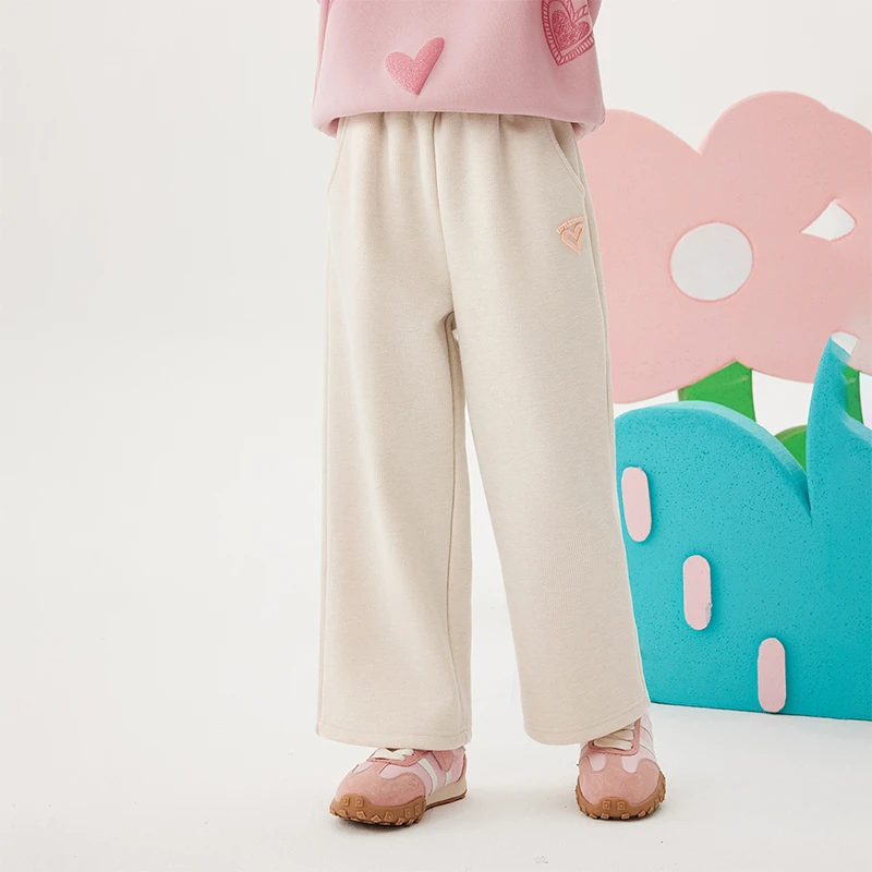 小茵曼女童灯芯绒裤内里加绒2025冬季宽松休闲长裤直筒裤G3844130