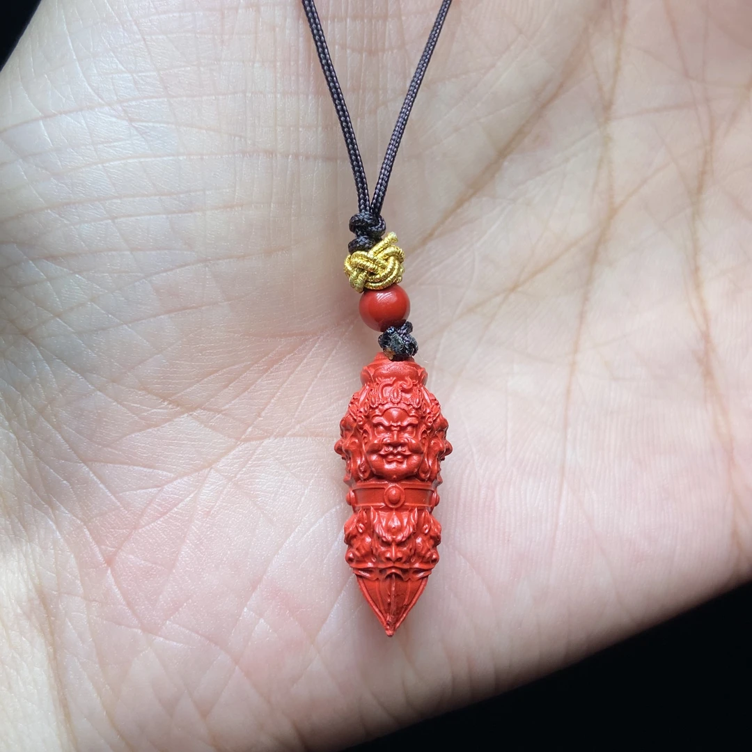 含辰砂工艺品【小北珠宝】朱砂挂饰8-1H139X66【尺寸约22*9mm】