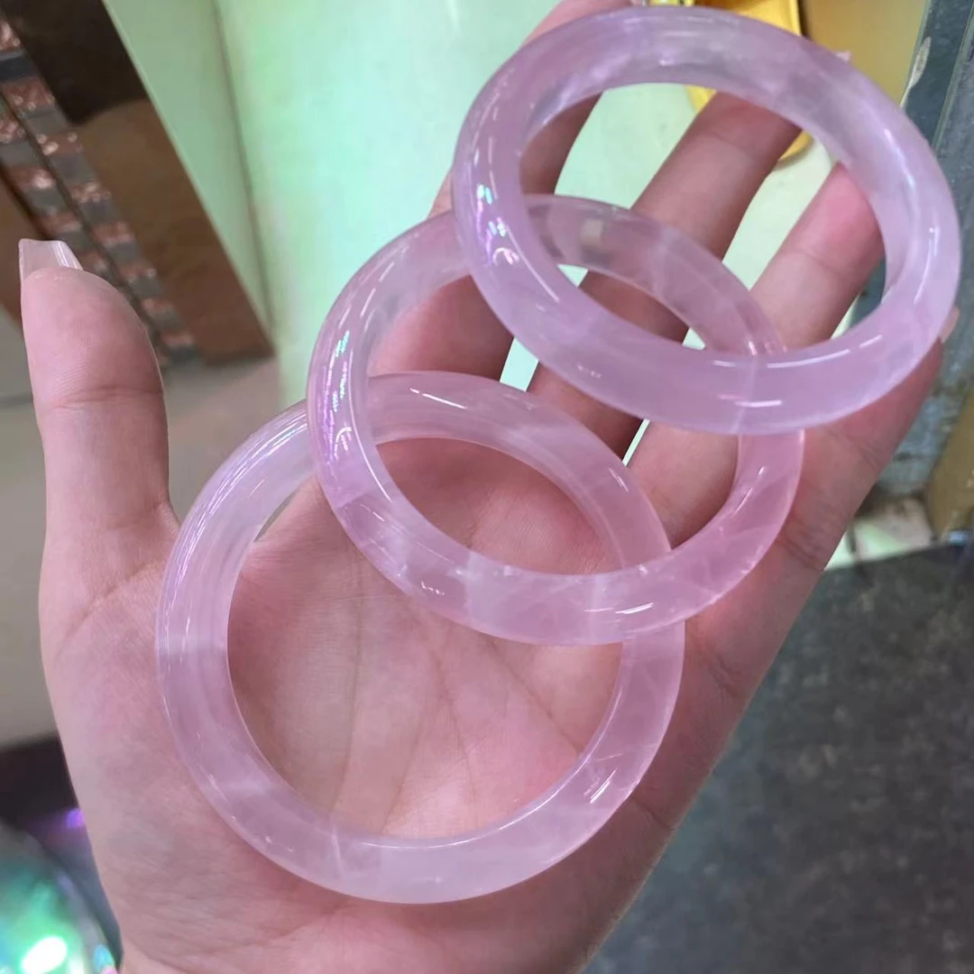 【小北珠宝】粉水晶手镯22-1K77X1【多样性发一件】圈口50-62