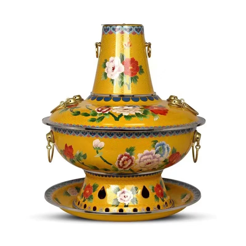 景泰蓝珐琅搪瓷环保油铜火锅传统紫铜品质耐用家用厂家直销酒店