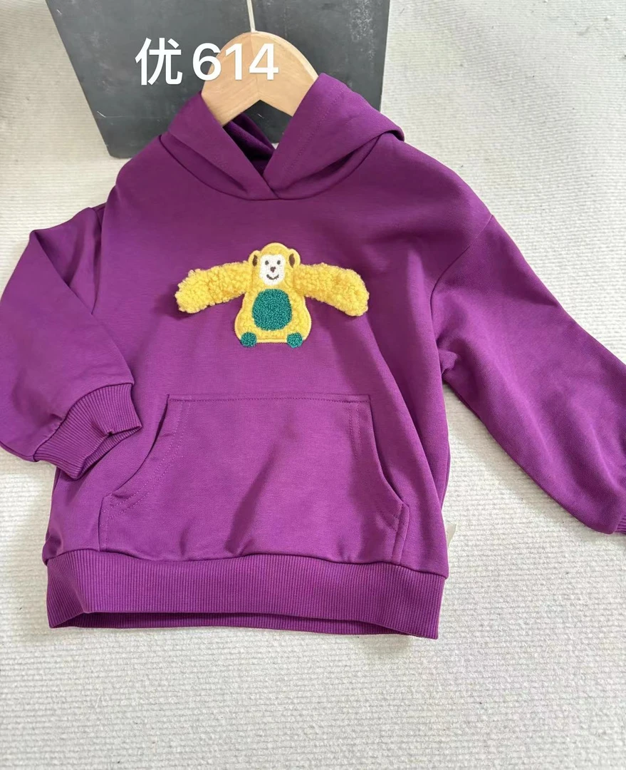 优614紫色连帽卫衣