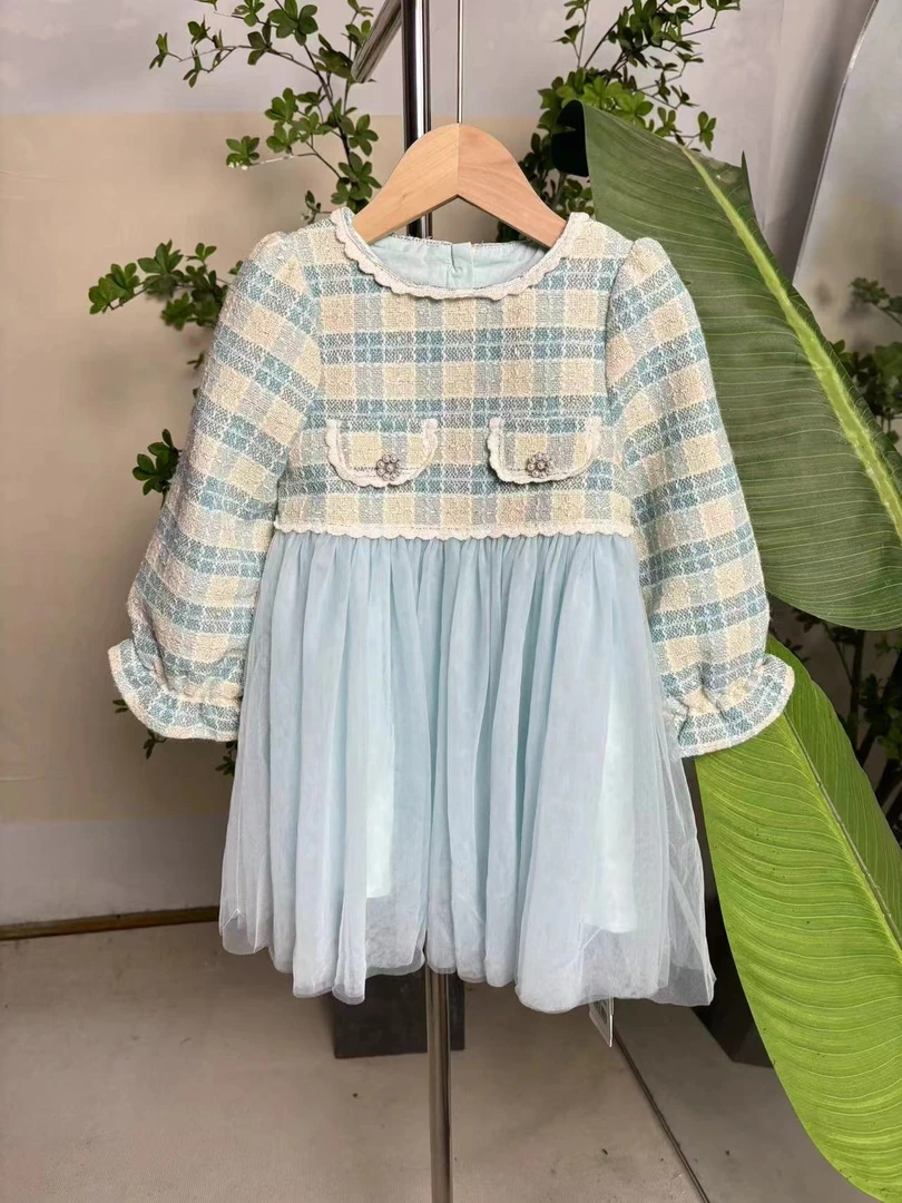 MN0008小香风蓝色连衣裙