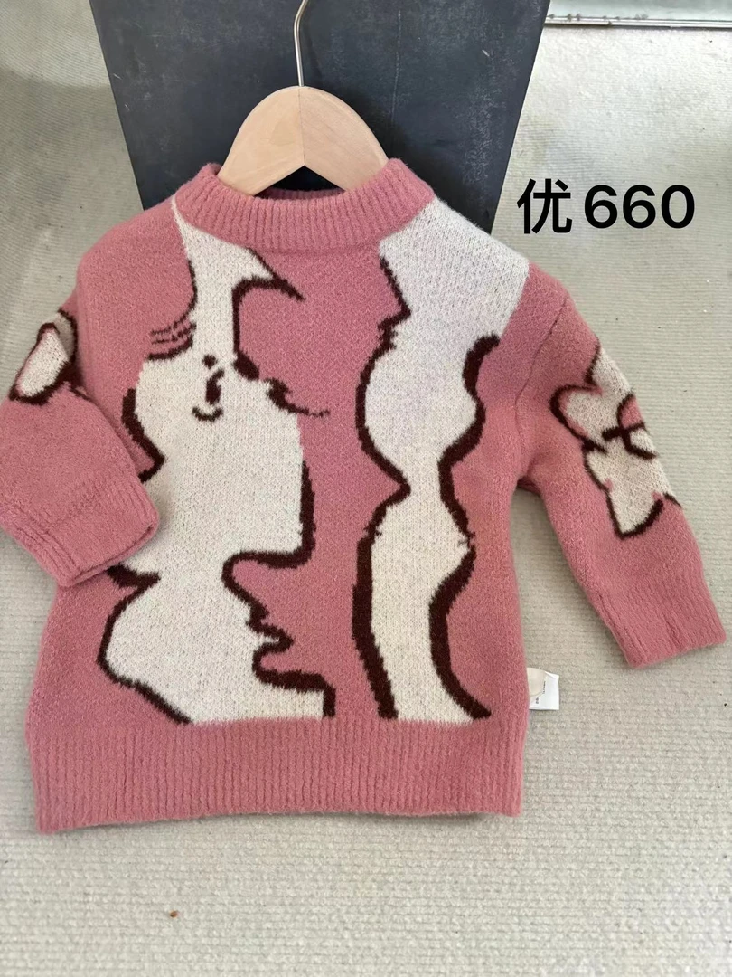 优660儿童粉色毛衣