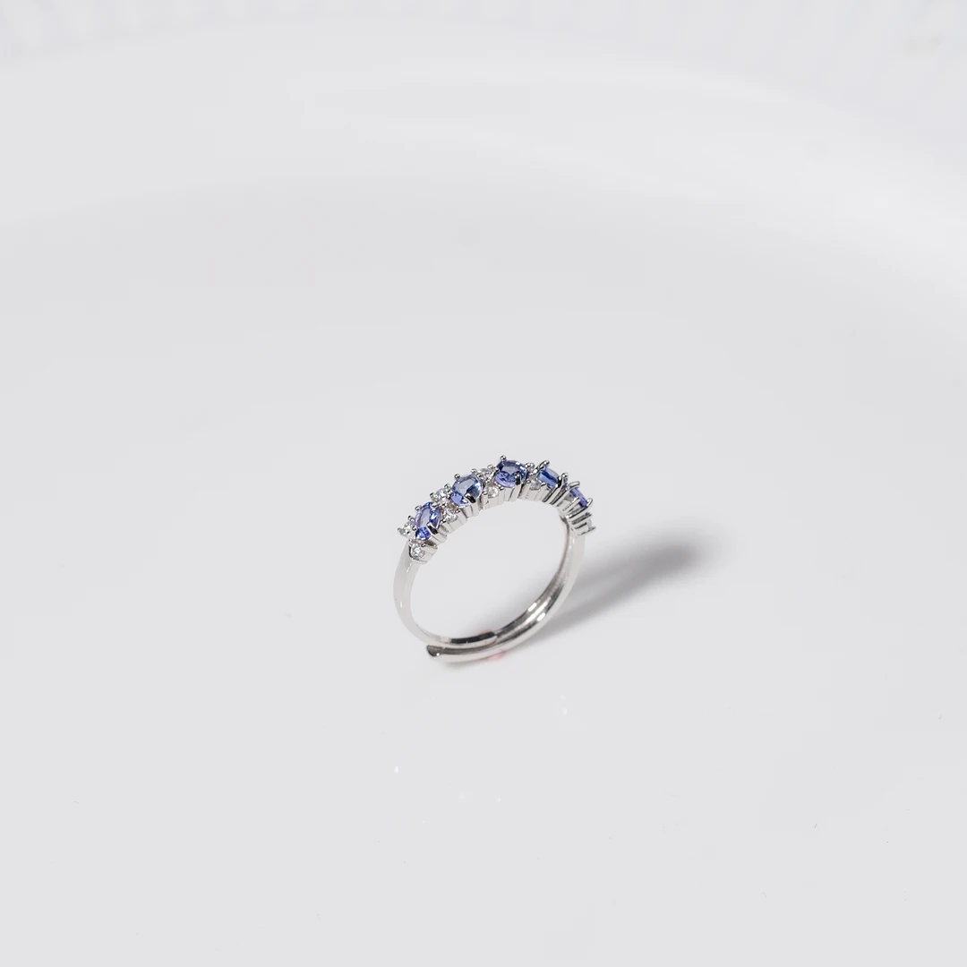 【韵洁珠宝】S925坦桑石排戒/Z0002/多样性发一件