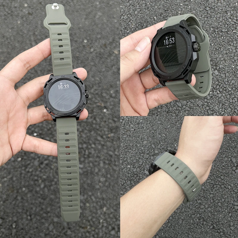 适用于华为GTCyber手表产品硅胶户外运动型表带22mm一体表壳男款