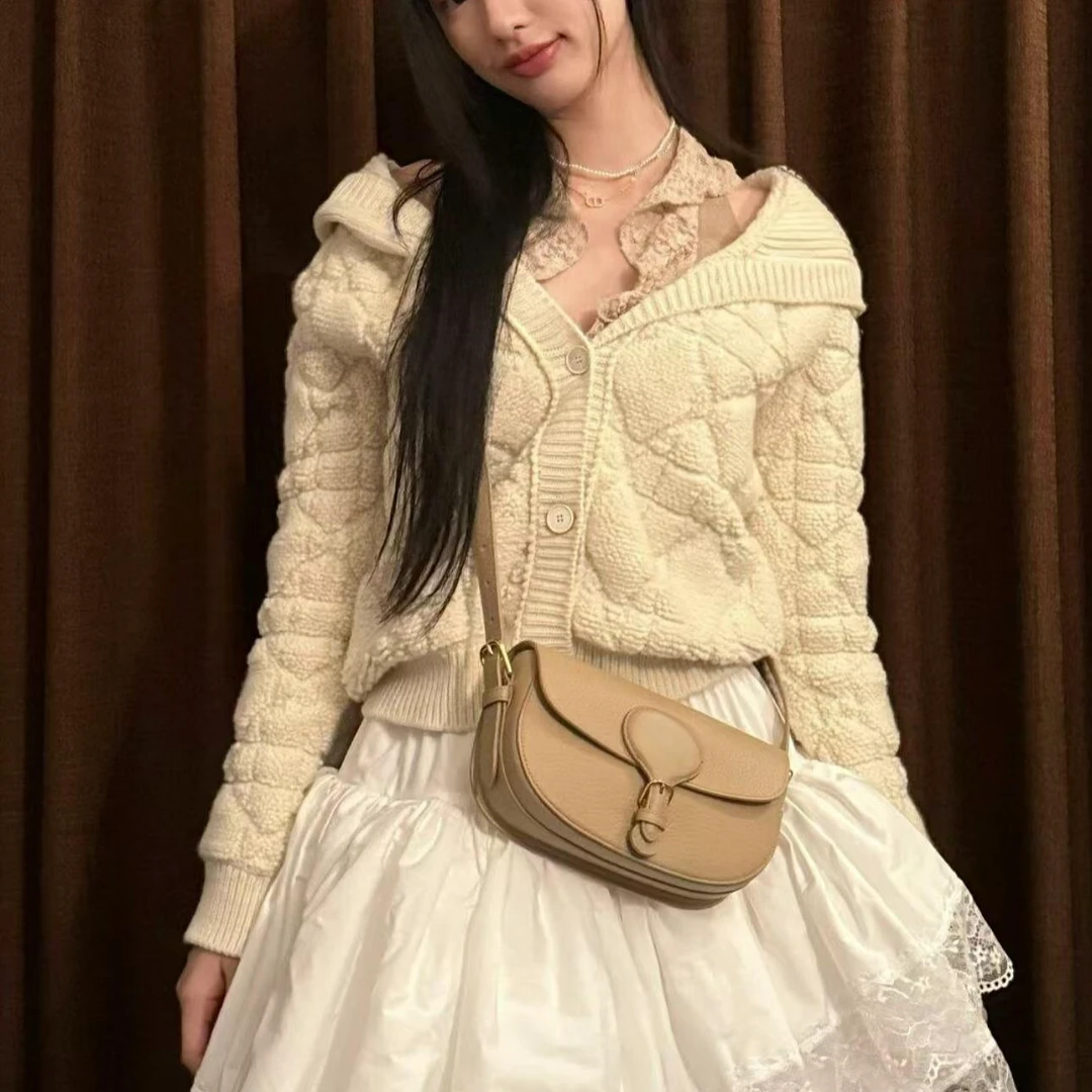 【海军翻领】24藤格纹背后提花字母拉链针织上衣 YZ24K00950