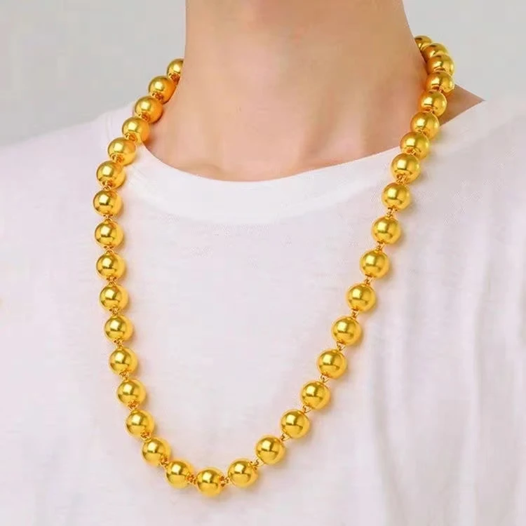 合金项链 （圆珠粗8重100克左右）抖音好物轻奢时尚饰品霸气光珠