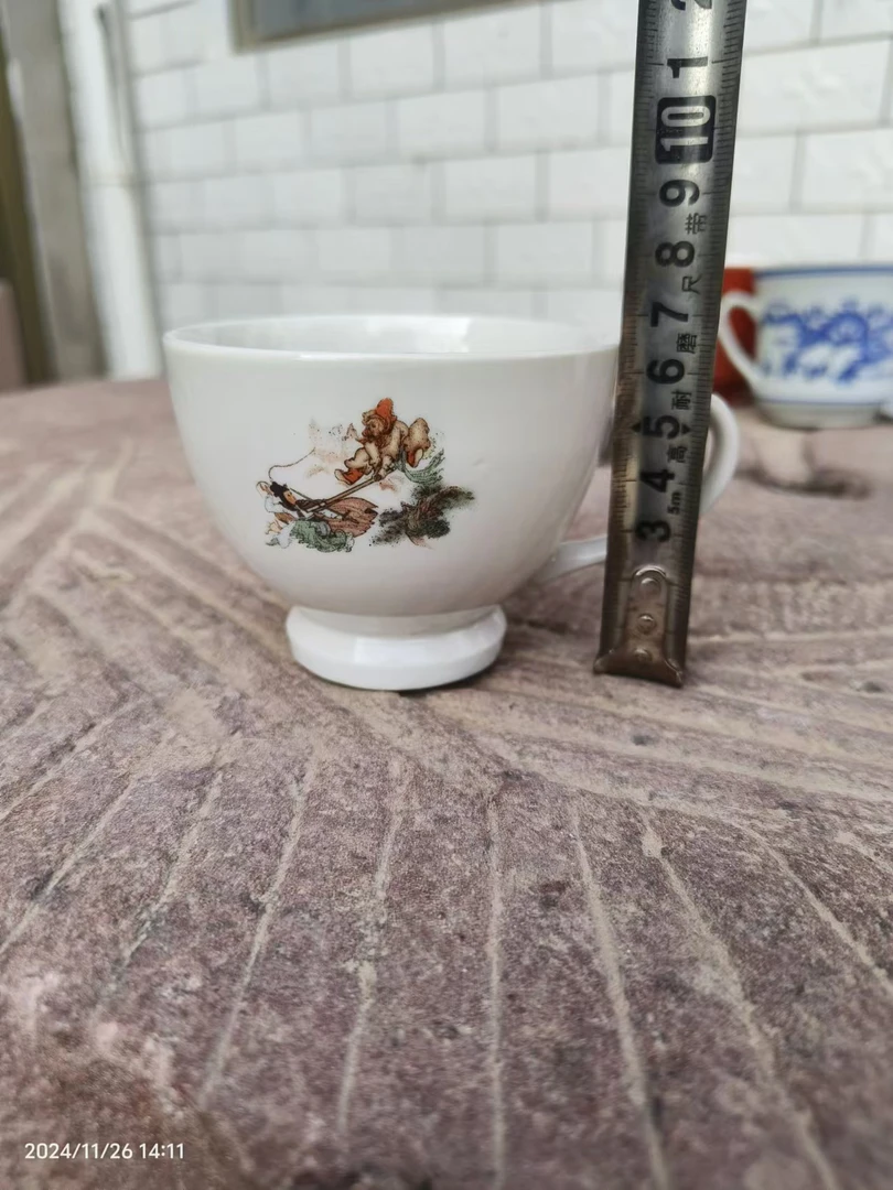 老库存瓷器邯郸陶瓷一厂西游记孙悟空三打白骨精水杯茶杯