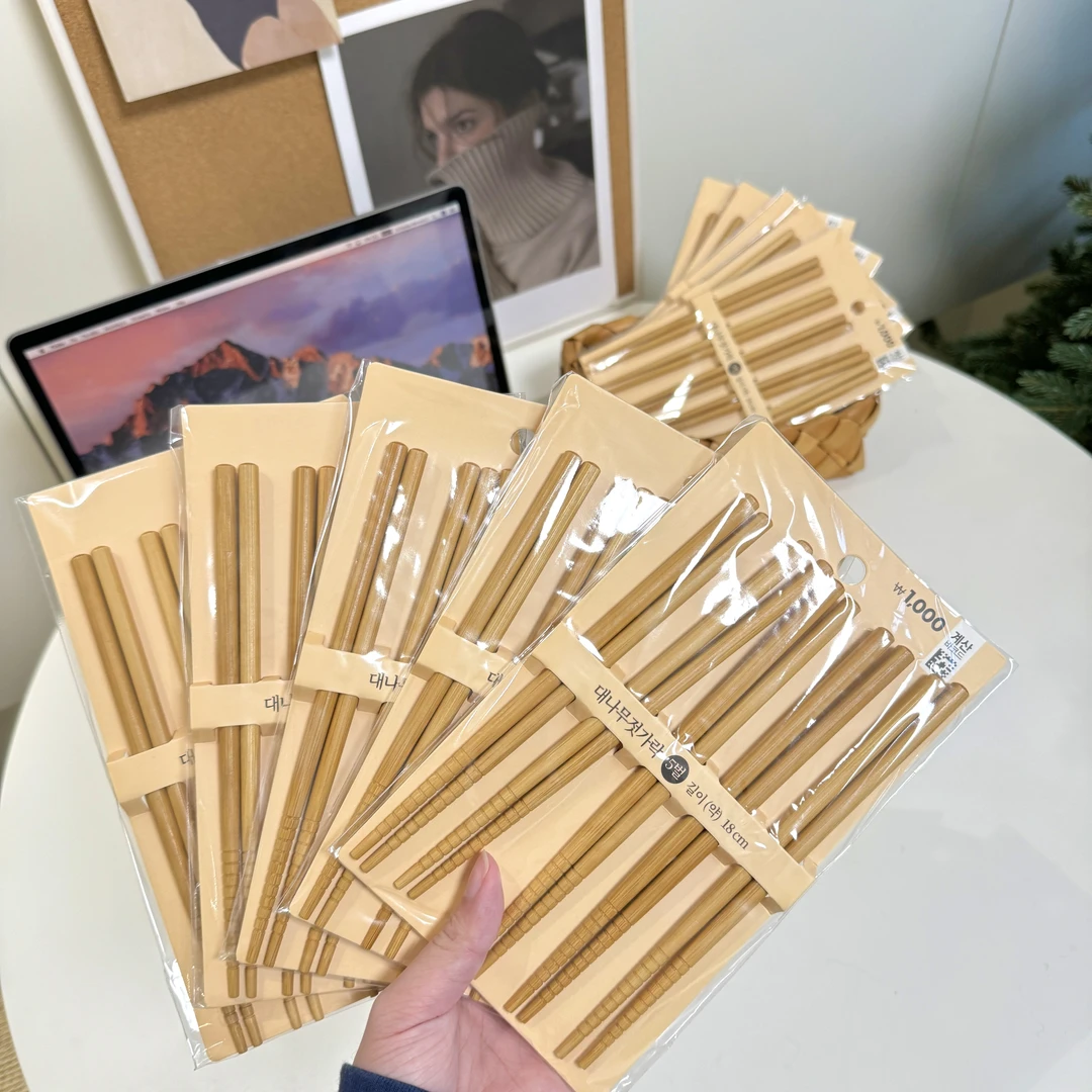 外贸原单楠竹筷子套装5双装18CM