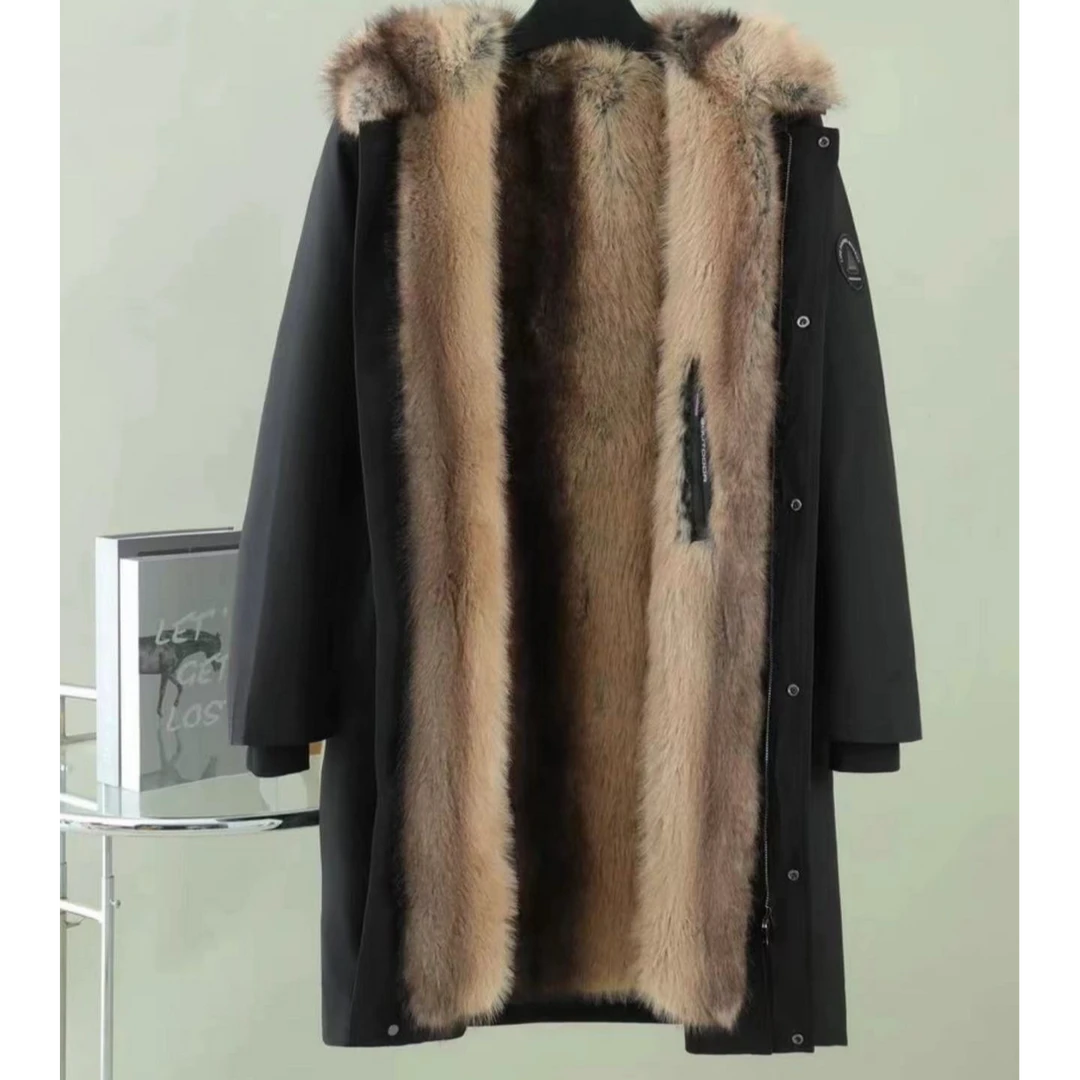 【一米长款】新款男士连帽派克服男加厚保暖可脱卸外衣风衣外套冬季