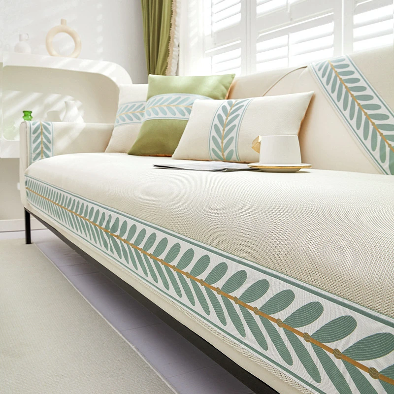 冰丝沙发垫子夏季凉席坐垫新款2025防滑皮沙发套罩冷感凉垫盖布巾