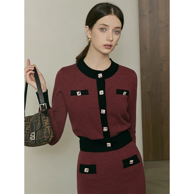 断码折扣丨幻景 秋冬醋酸扣气质小香风短款百搭半裙AW22Q061