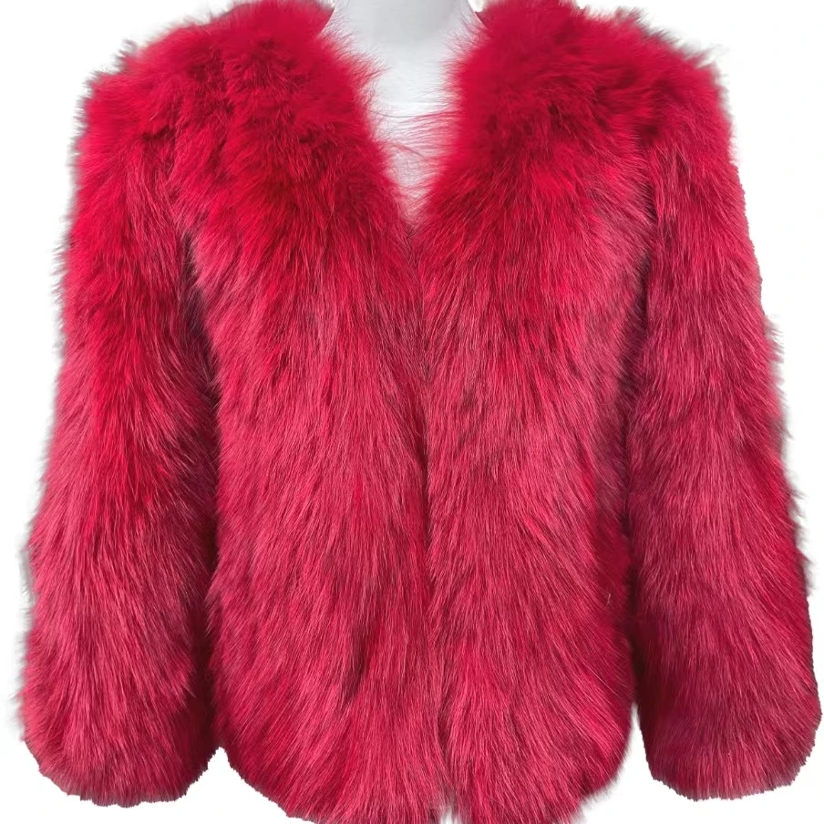 冬季新款狐狸背部毛外套