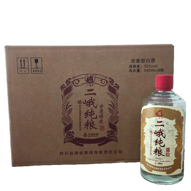二峨牌守道源渡酒 二峨牌 纯粮食白酒 500毫升 x6瓶52度