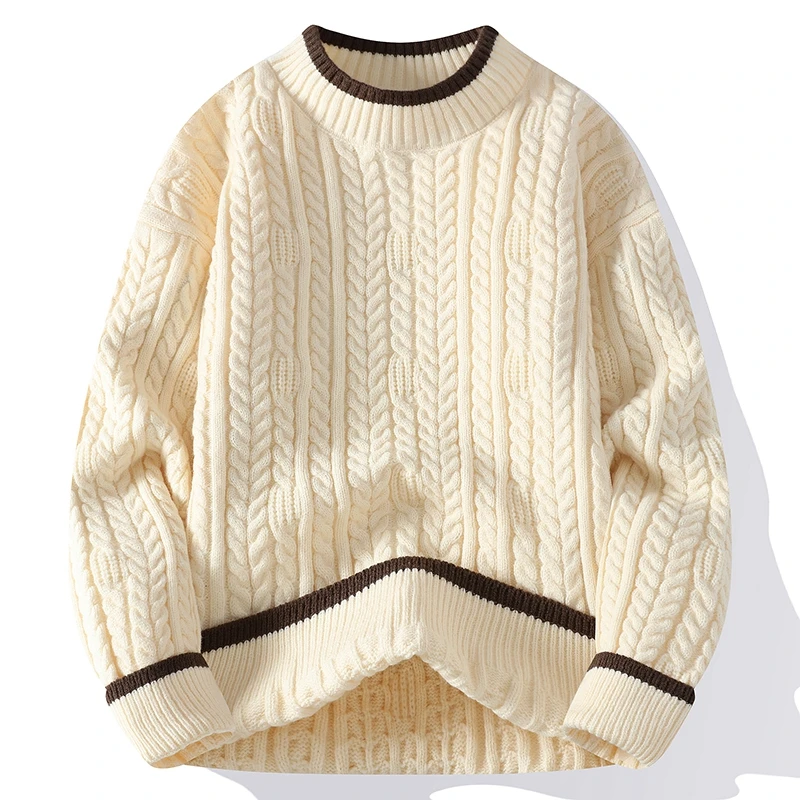 高品质毛衣男士半高领秋冬季毛线衣青少年学生套头潮牌保暖针织衫
