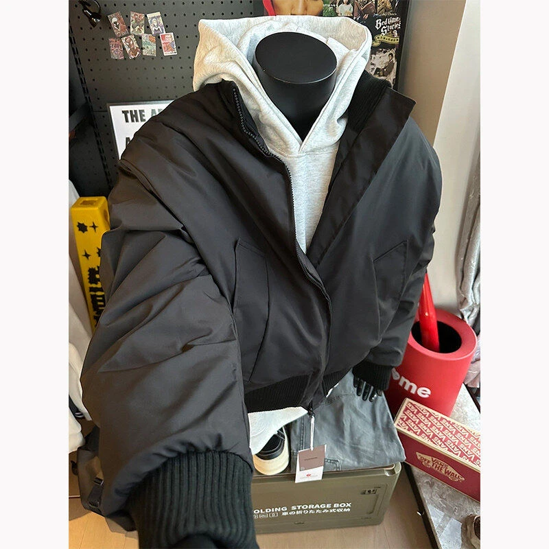 美式飞行员夹克棉服男秋冬款高级感痞帅显瘦短款棉衣加厚保暖外套