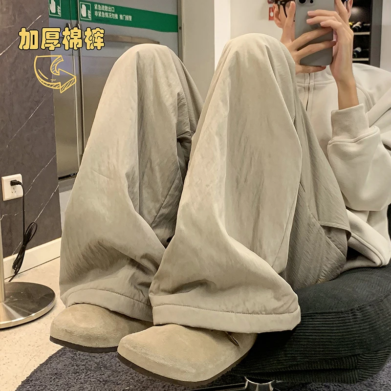 多巴胺山本棉裤男女冬季加厚保暖防寒阔腿裤加厚冬季保暖休闲裤子