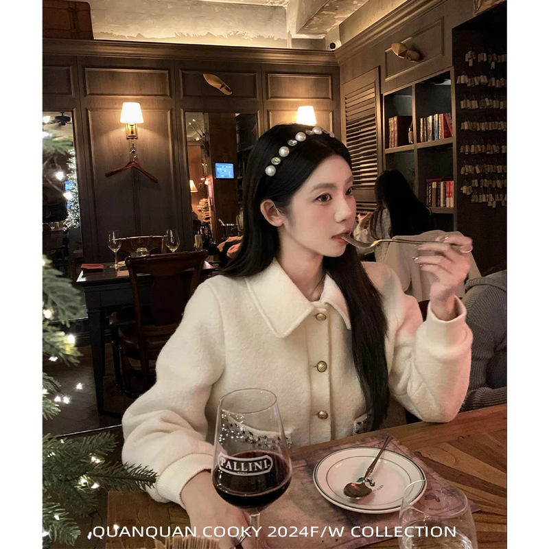 圈圈cooky  无关雨夜 翻领设计感小香风外套L0492W
