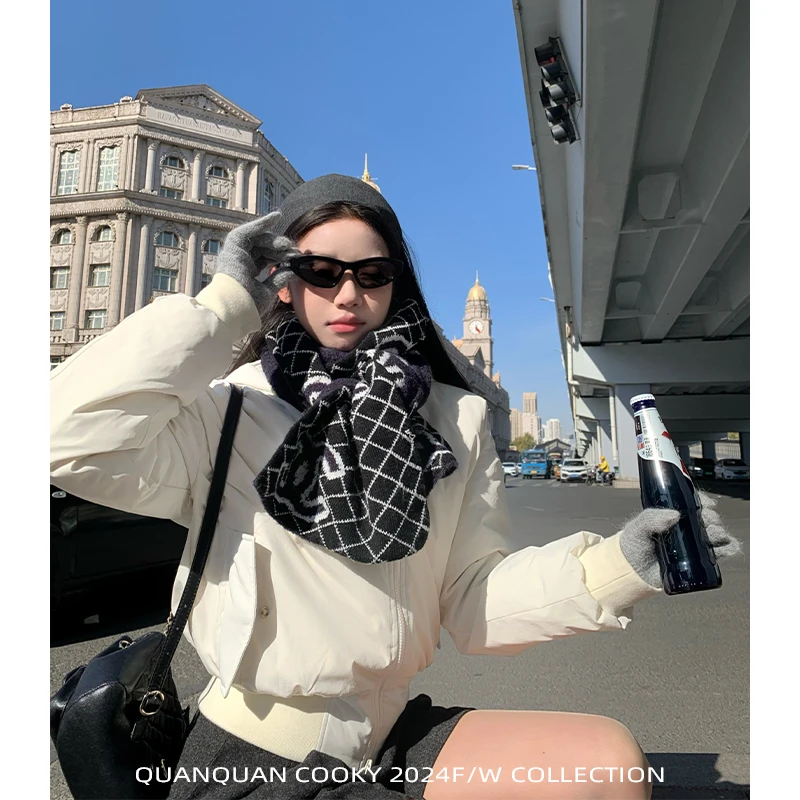 圈圈cooky北国之境2024冬百搭显瘦外套松紧腰连帽保暖羽绒服女