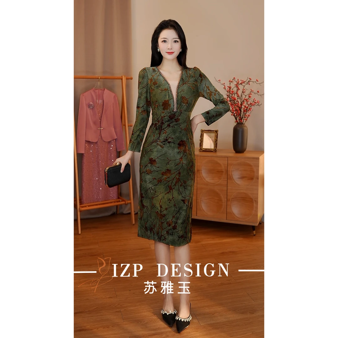 【特价现货】苏雅玉 IZP<烟柳画桥>法式复古连衣裙 PB73087