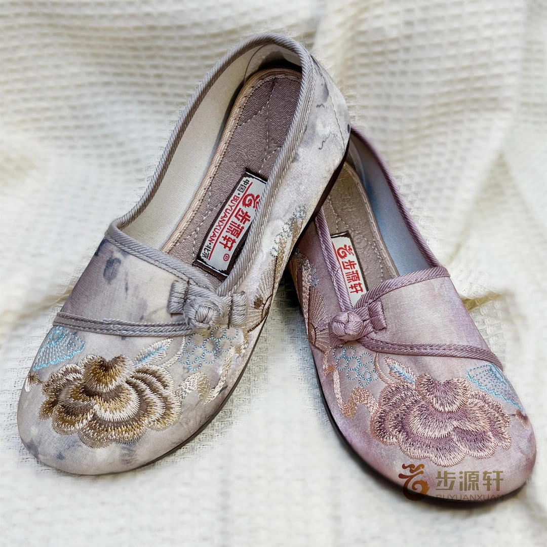 步源轩老北京布鞋盘扣国风汉服马面裙妈妈鞋绣花鞋平底透气一脚蹬