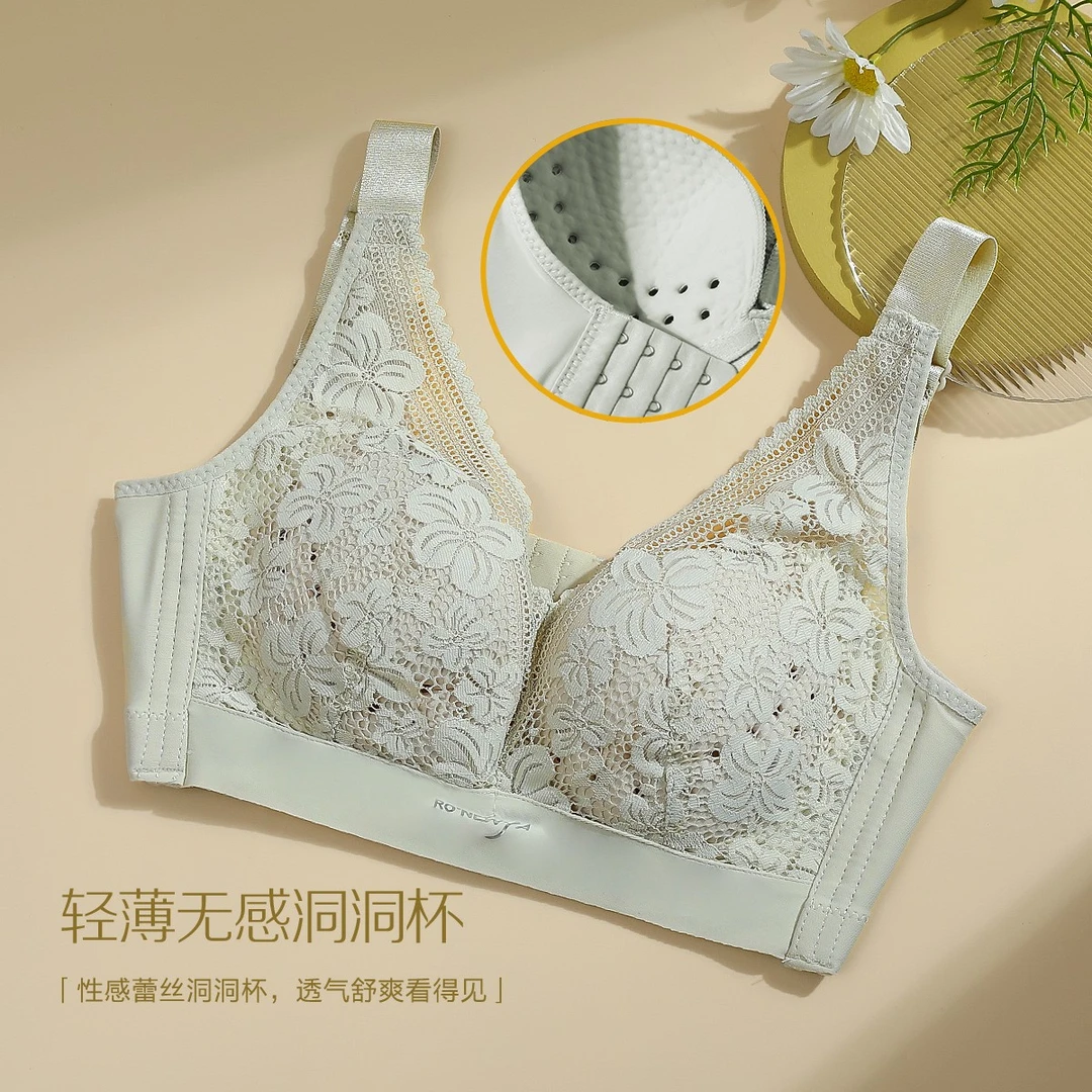 【婴儿棉文胸】女士性感网纱蕾丝舒适无钢圈文胸透气鸿运内衣J0B003