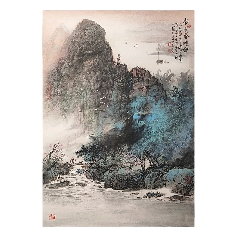 【墨华斋】李长田 45x68cm无框 国画手绘作品泼彩山水画 南溪春晓图