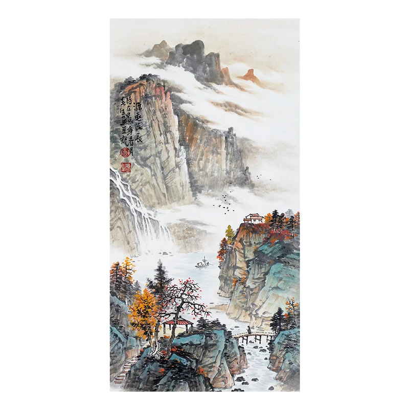 【墨华斋】莫春生 68x34cm无框 多款 传统写意国画山水作品书画直播