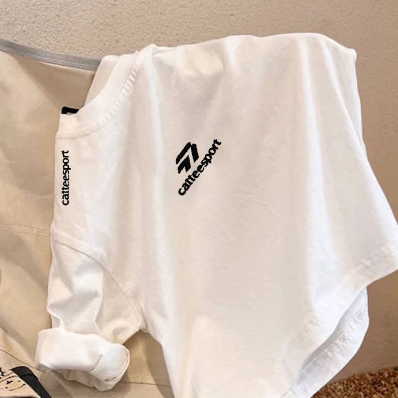 2024秋季新款亲子装棉质T恤夏装2024宽松纯白打底衫中大童-A1337