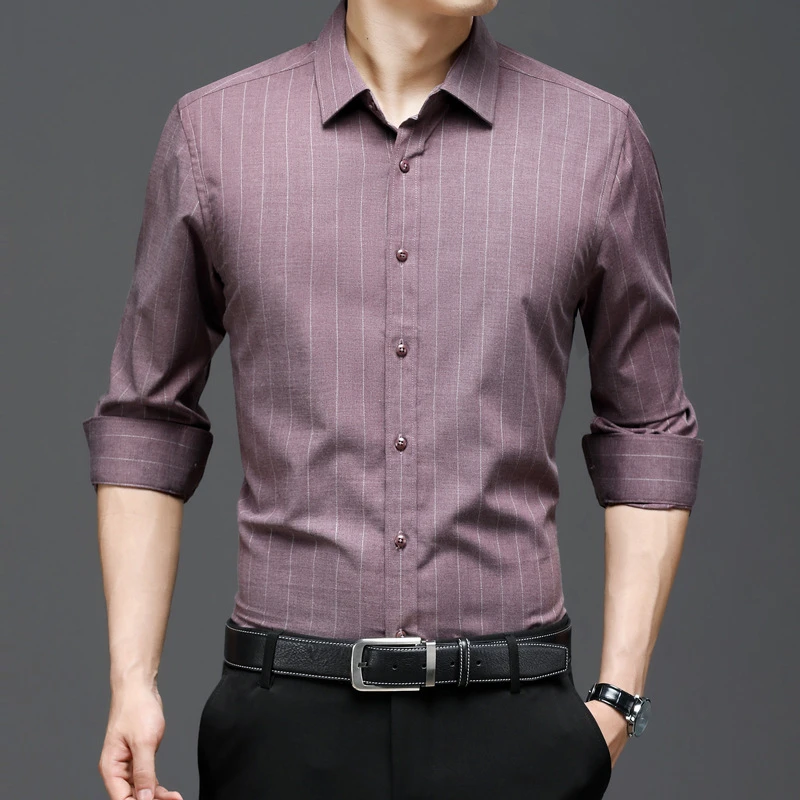 10月1日婚礼婚宴爸爸妈妈装中年高档喜公公粉色喜庆衬衫男士衬衣