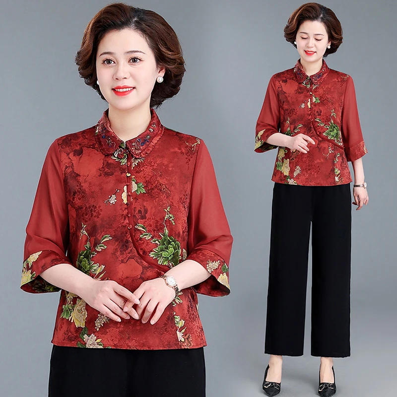 婚庆婚宴5060岁妈妈装夏装婚礼喜婆婆婚宴礼服结婚丈母娘衣服高档