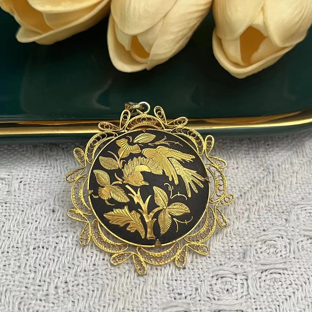 铜合金胸针 项链 vintage中古首饰回流孤品AM164