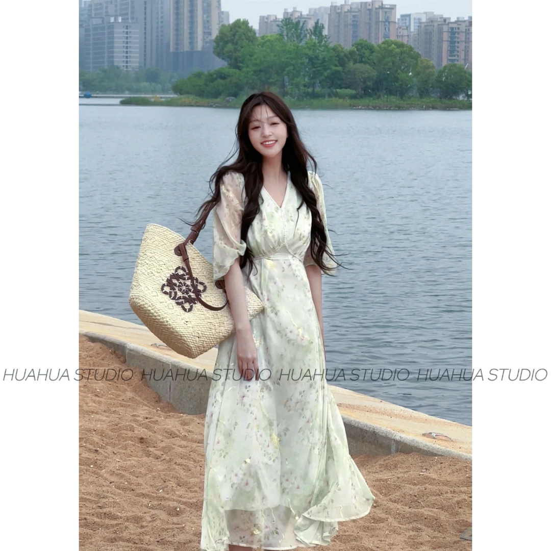【流光梦境】高级感气质收腰显瘦气质仙女温柔风连衣裙