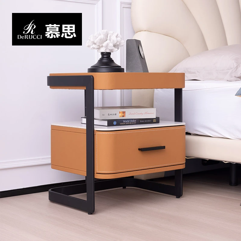 DE RUCCI/慕思现代简约床头柜家用储物柜轻奢简约岩板床头柜066