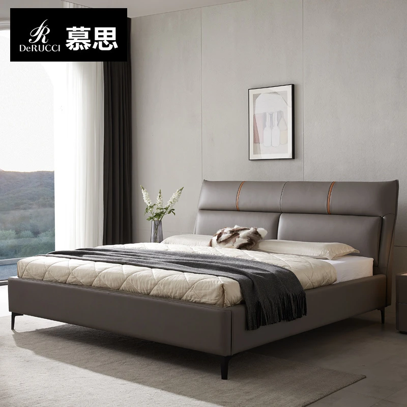 DE RUCCI/慕思皮床056款主卧双人大床现代简约婚床主卧大床卧室床