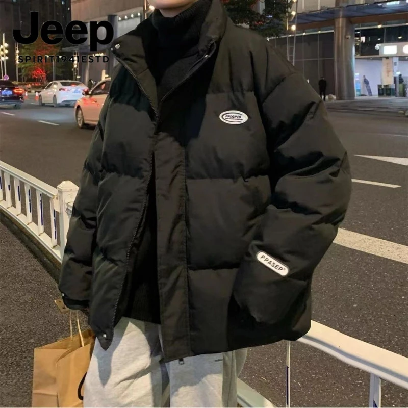 冬季新款羽绒服外套男士港风加厚宽松立领休闲保暖棉服潮牌面包服