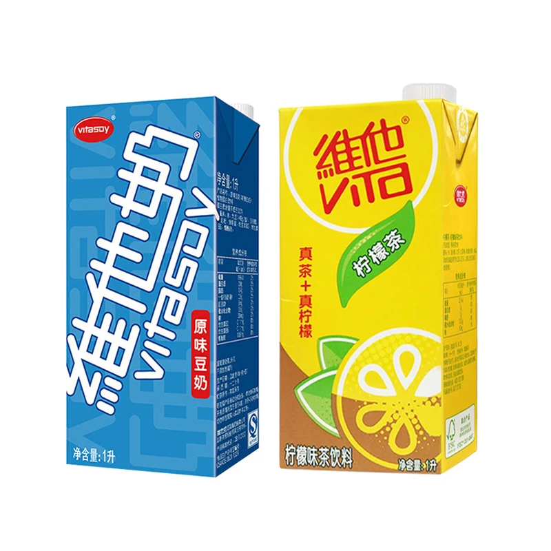 维他柠檬茶1L*4盒畅饮装 维他奶原味豆奶饮料 整箱柠檬味茶饮料