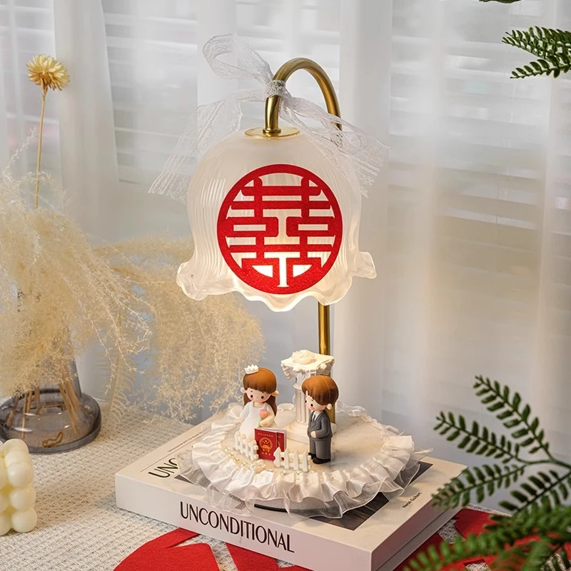结婚台灯卧室床头灯新娘陪嫁喜灯创意订婚礼物送新人闺蜜长明灯