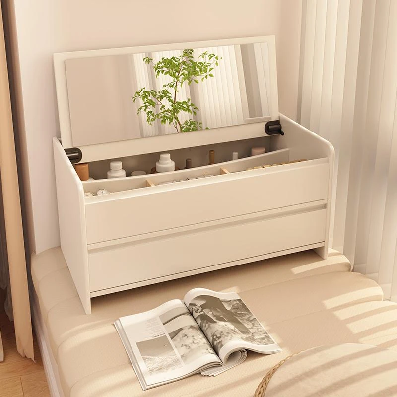 木屋记实木飘窗简易落地迷你梳妆台新款简约现代化妆台收纳飘窗