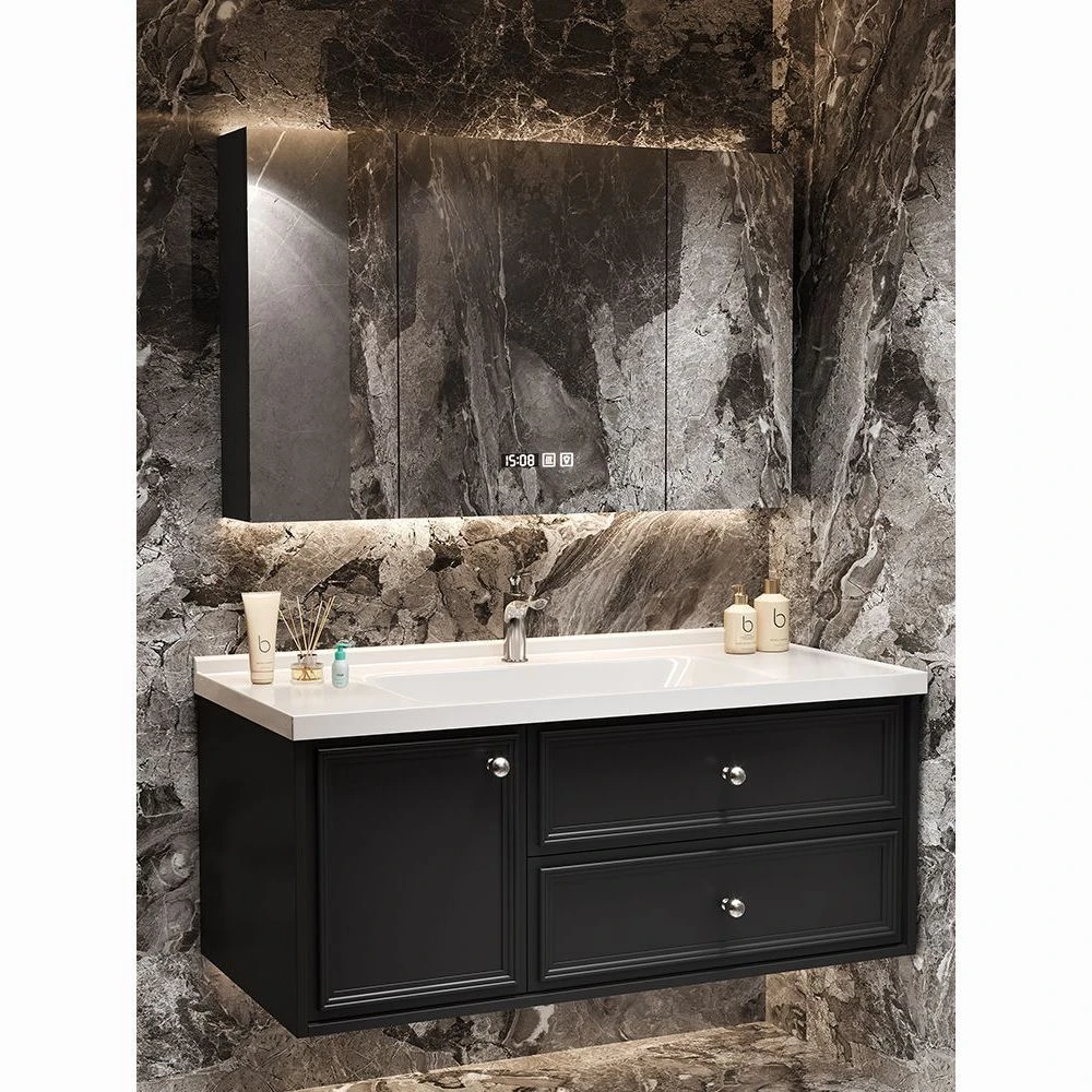 新款新中式浴室柜橡木法式洗脸盆组合陶瓷一体盆洗漱台洗手盆