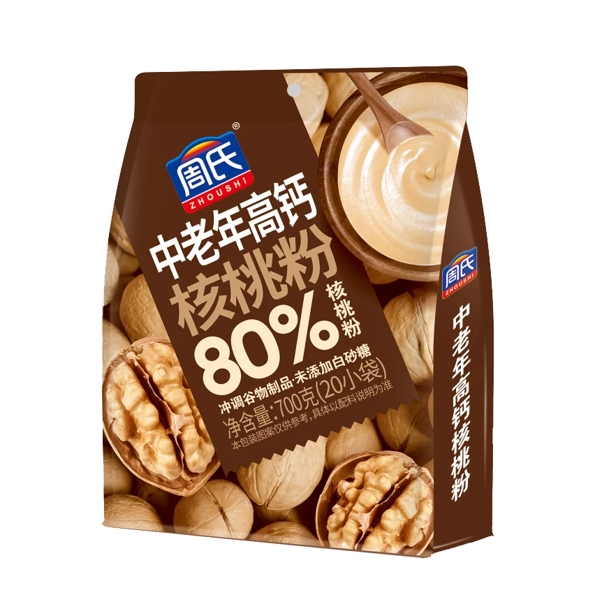 周氏中老年核桃粉牛奶加钙700g老人学生上班即食冲饮健康营养早餐