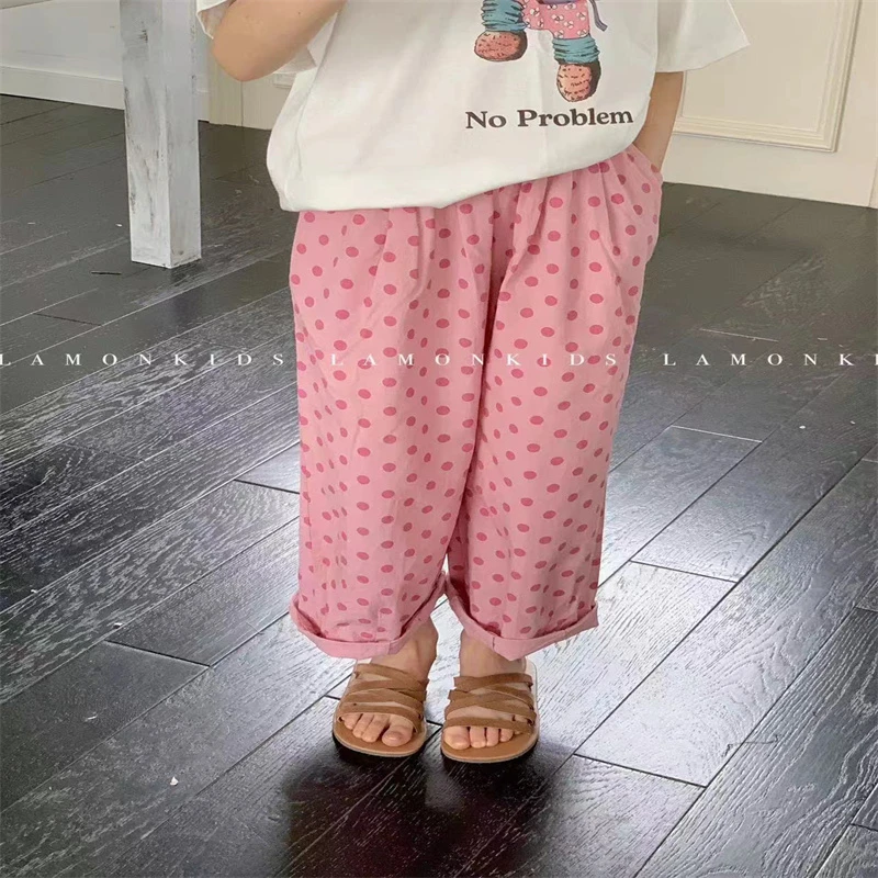 821儿童时尚波点休闲裤-8189