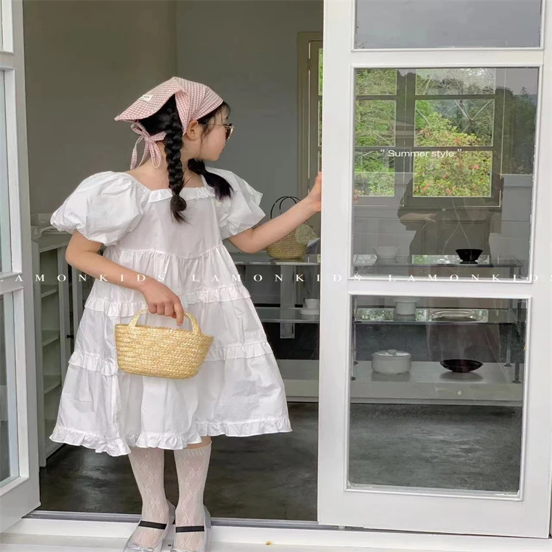 821女童时尚休闲木耳边连衣裙-8211