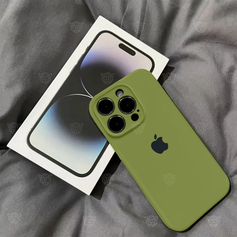 打工人数码好物苹果15ProMax手机壳液态硅胶iPhone14/13/12松林绿