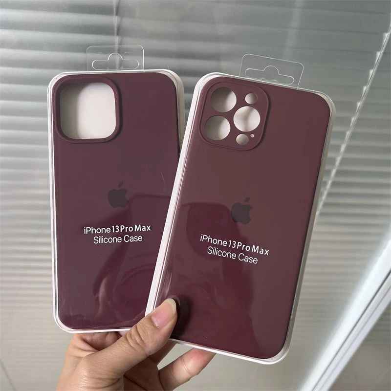 苹果16promax手机壳液态硅胶iPhone15plus梅子色14网红热款13防摔
