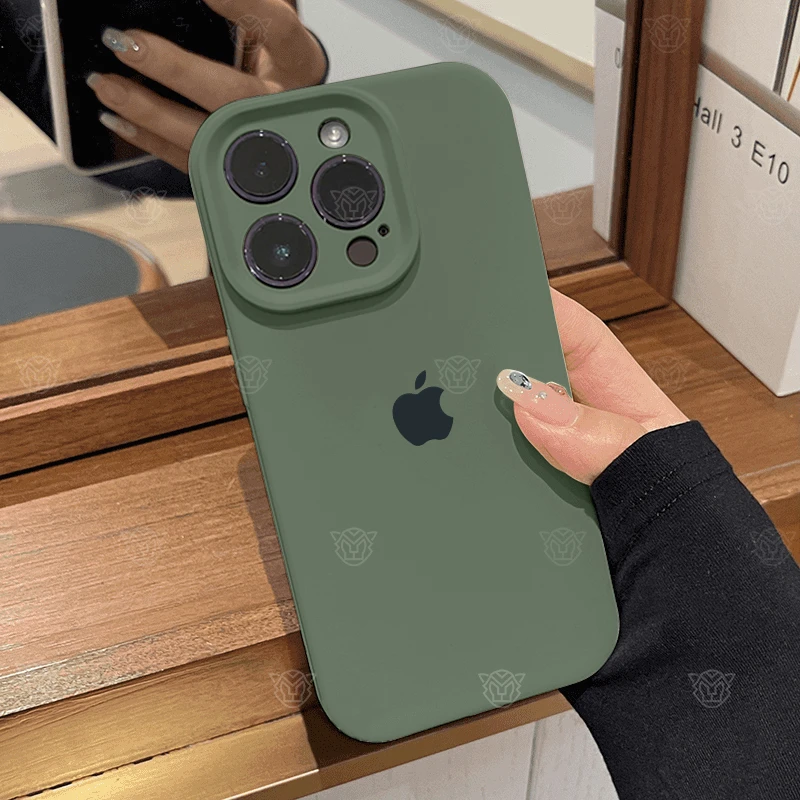 新绿色iPhone15promax苹果14手机壳13液态硅胶12全包防摔11保护壳