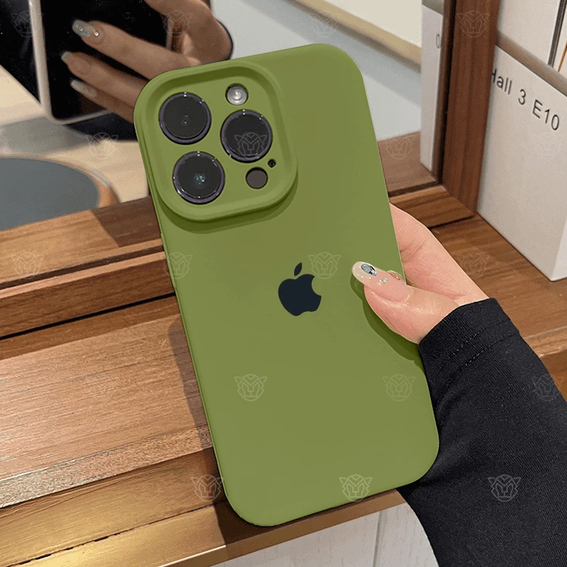 松林绿适用iPhone16promax适用于苹果15手机壳14液态硅胶13全包12