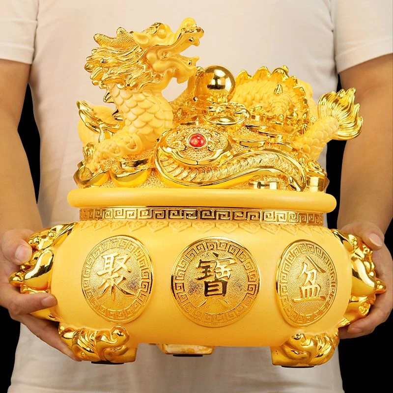 十二生肖龙存钱罐创意新款聚宝盆摆件客厅玄关电视柜办公室装饰品