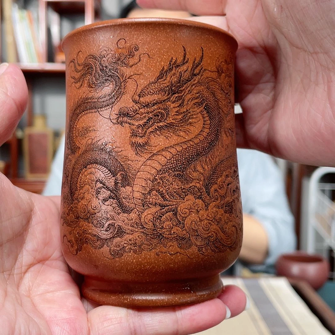 段泥茶杯红降坡主人杯