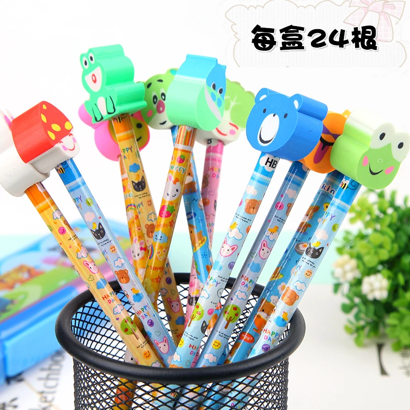 卡通铅笔带橡皮头学生用品文具奖品开学用